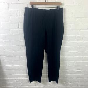 J. Jill Women's Ponte Slim Leg Ankle Pant Tapered Leg Mid Rise Black Size L